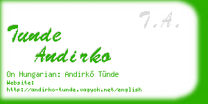 tunde andirko business card